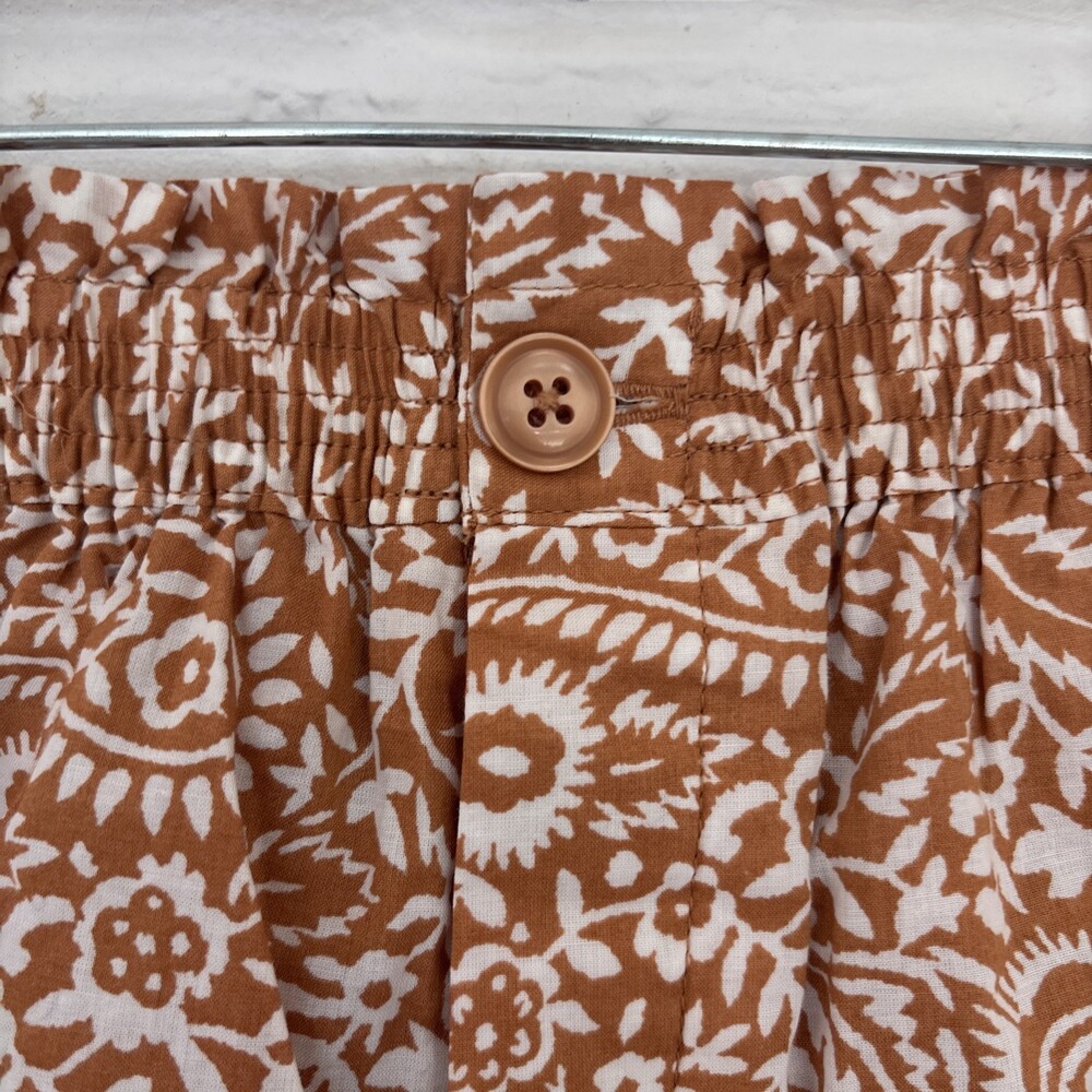 Girls Janie And Jack Kids Size 12 Brown White Elastic Waist Lined Paisley Shorts - Picture 3 of 12